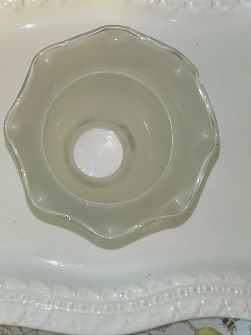 Frosted Glass Etched Grape Pattern Lamp Shade - Scalloped Edge